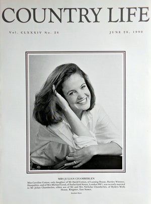 Mrs Julian Chamberlen, Miss Caroline Cotton Country Life Magazine Portrait June 28, 1990 Vol. CLXXXIV No. 26