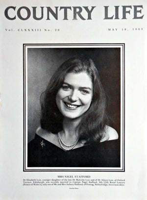 Mrs Nigel Stafford, Dr Elizabeth Low Country Life Magazine Portrait May 18, 1989 Vol. CLXXXIII No. 20