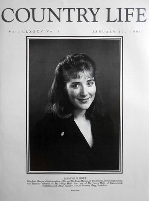 Mrs Philip Holt, Miss Jane Harper Country Life Magazine Portrait January 17, 1991 Vol. CLXXXV No. 3