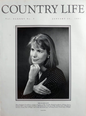 Mrs Robin Joy, Miss Charlotte Crockford Country Life Magazine Portrait January 24, 1991 Vol. CLXXXV No. 4