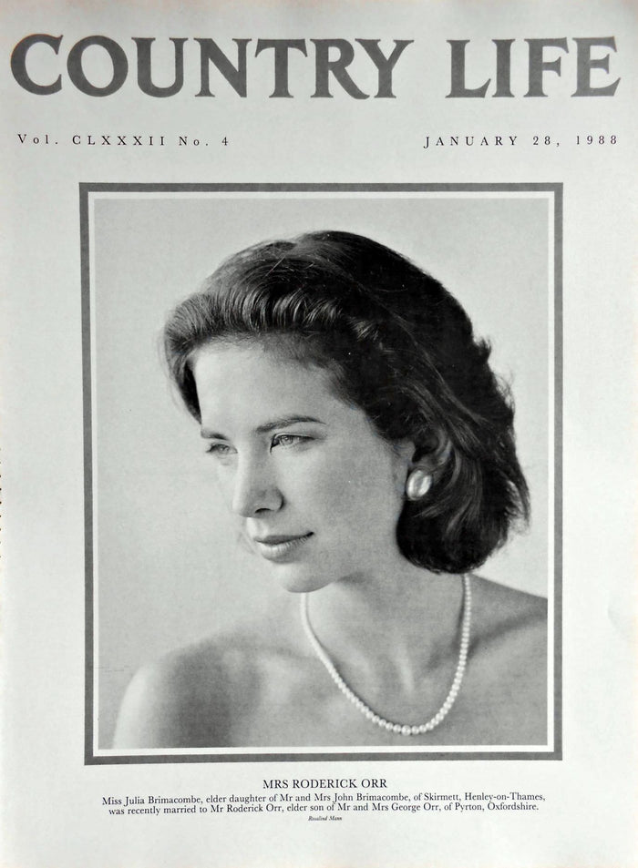 Mrs Roderick Orr, Miss Julia Brimacombe Country Life Magazine Portrait January 28, 1988 Vol. CLXXXII No. 4