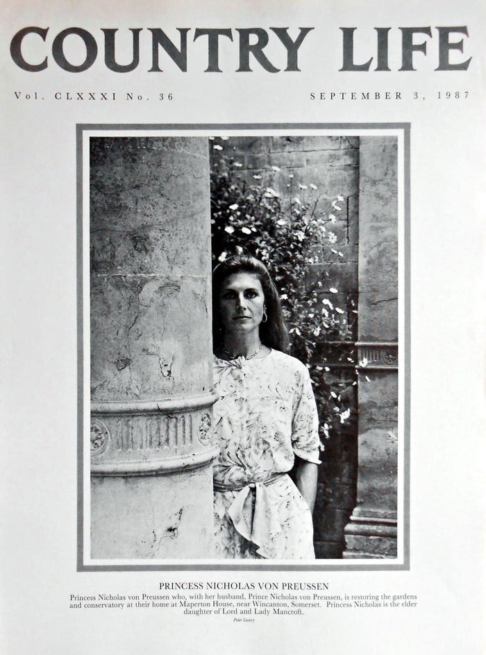 Princess Nicholas von Preussen Country Life Magazine Portrait September 3, 1987 Vol. CLXXXI No. 36