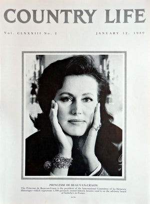 Princesse de Beauvan-Craon Country Life Magazine Portrait January 12, 1989 Vol. CLXXXIII No. 2
