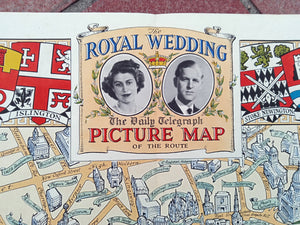Royal-Wedding-1947-Daily-Telegraph-Picture-Map-of-London-Pictorial-Route-001