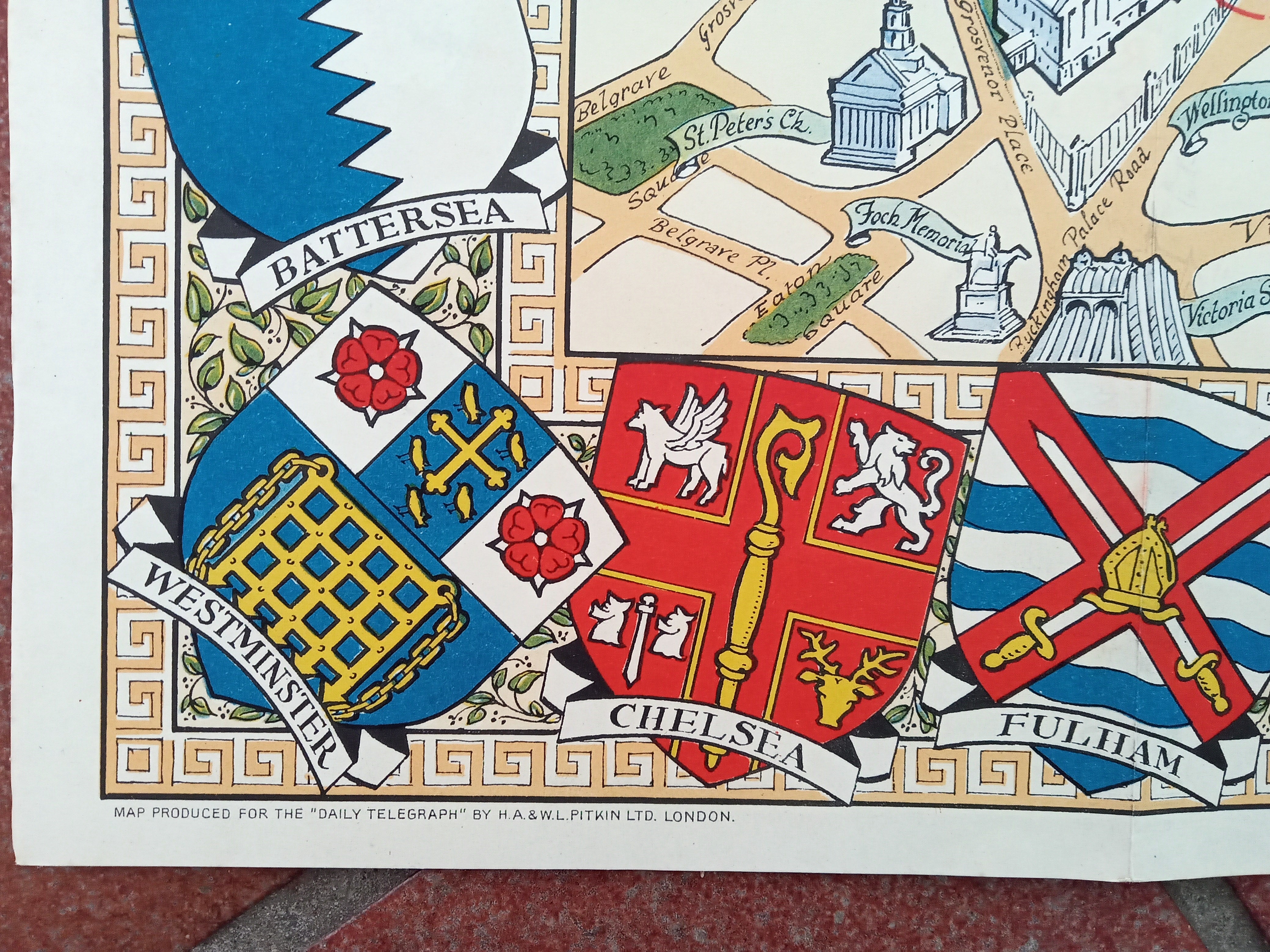 Royal-Wedding-1947-Daily-Telegraph-Picture-Map-of-London-Pictorial-Route-002