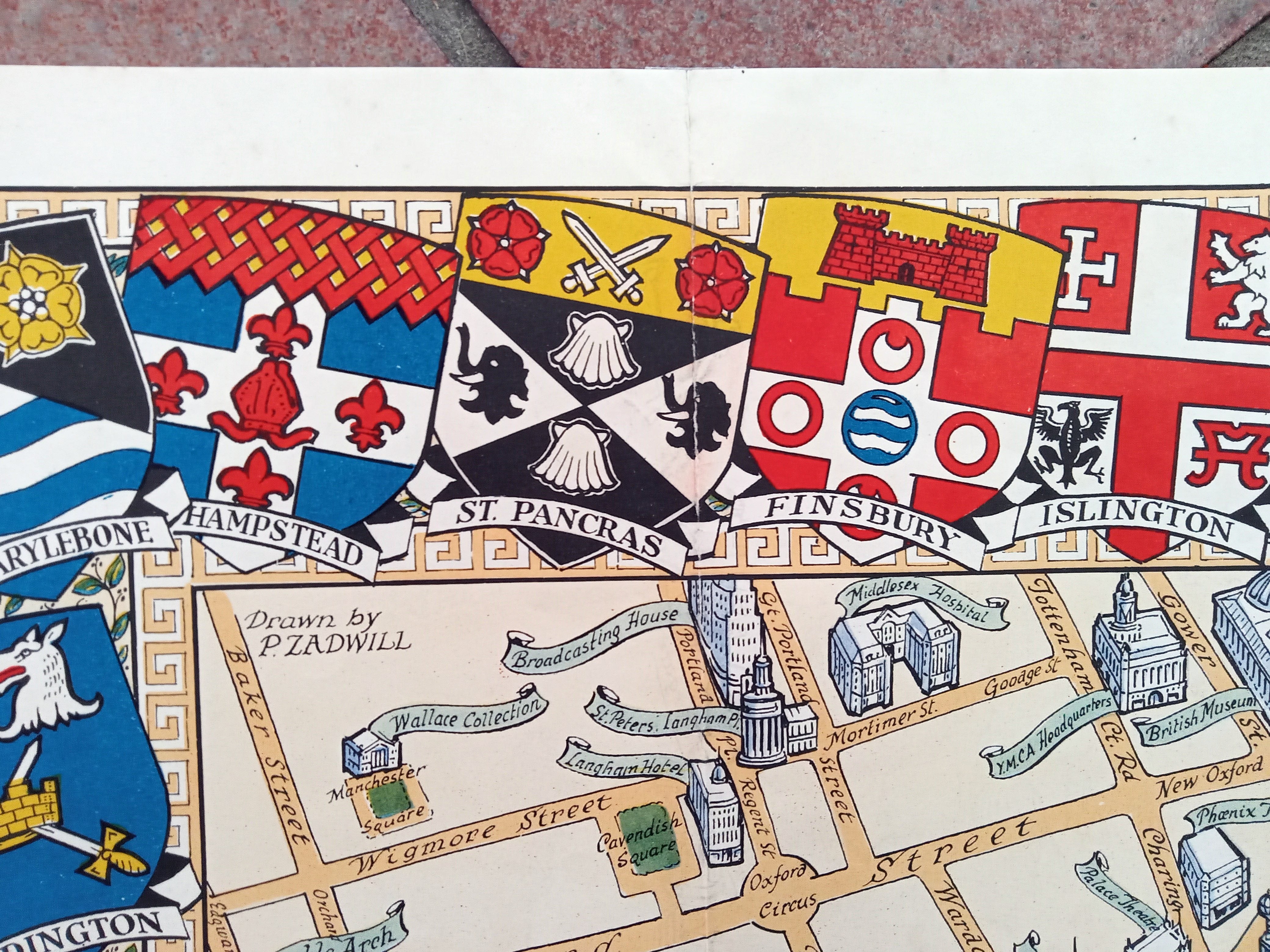 Royal-Wedding-1947-Daily-Telegraph-Picture-Map-of-London-Pictorial-Route-004