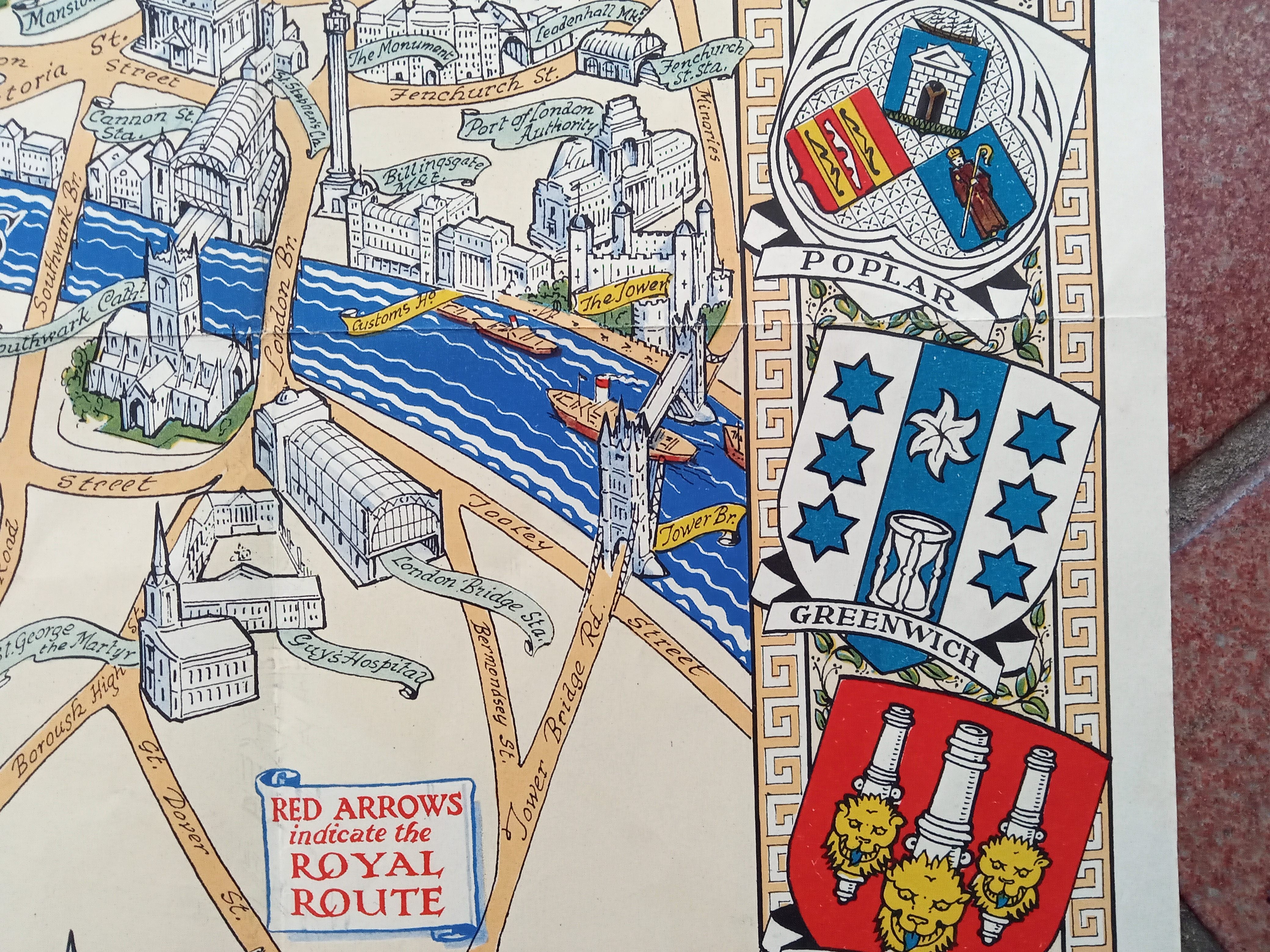 Royal-Wedding-1947-Daily-Telegraph-Picture-Map-of-London-Pictorial-Route-006
