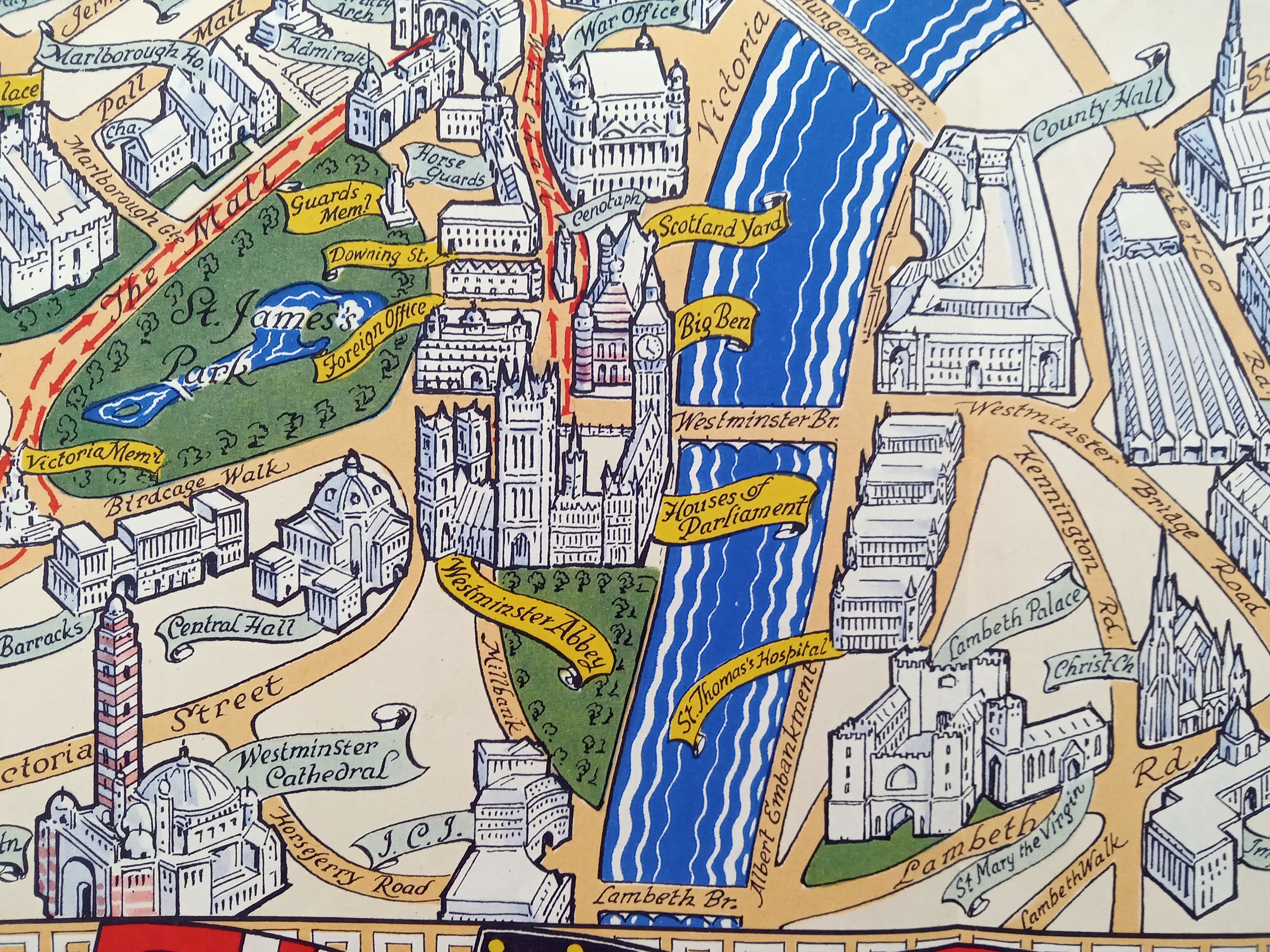 Royal-Wedding-1947-Daily-Telegraph-Picture-Map-of-London-Pictorial-Route-008