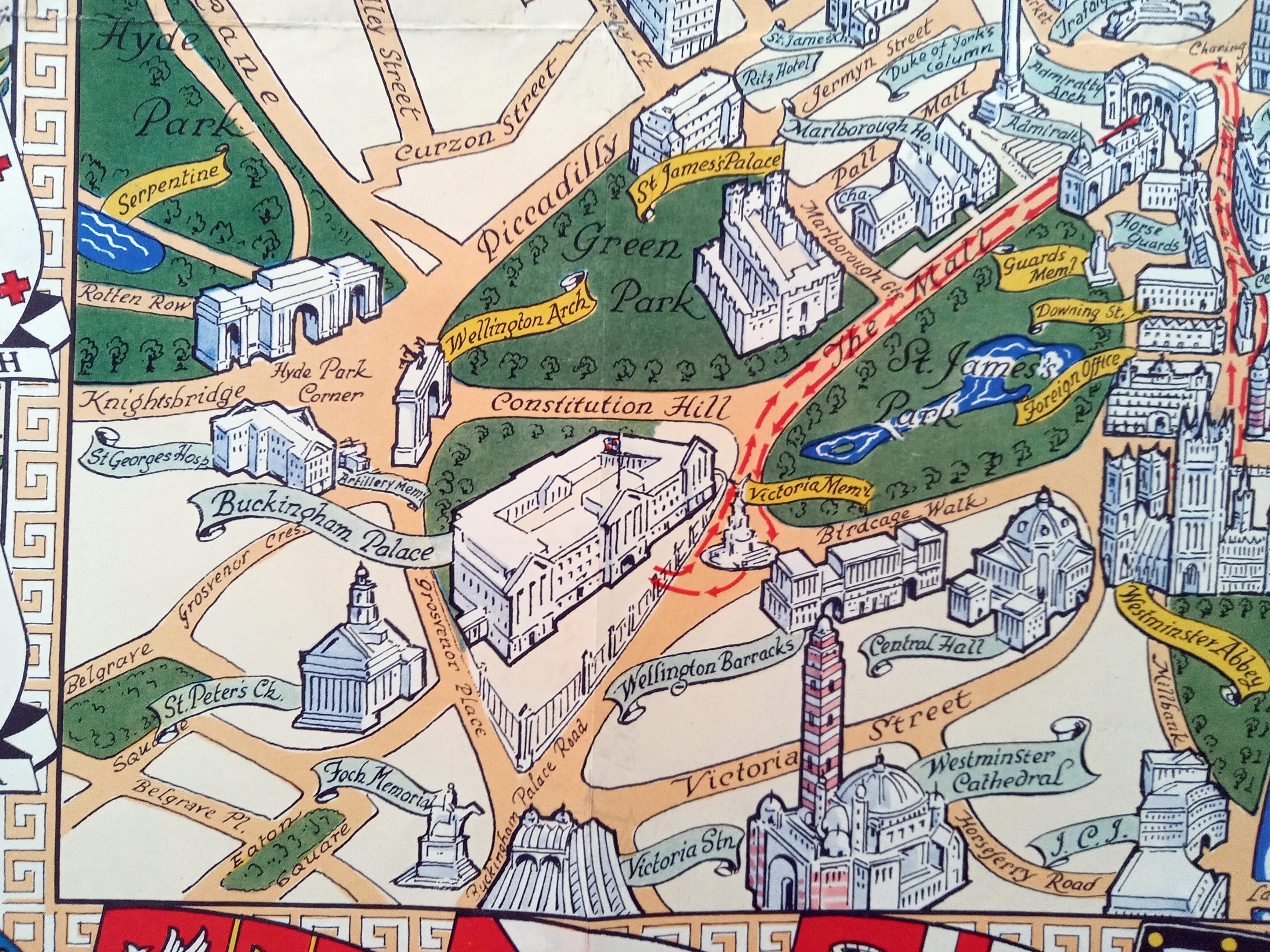 Royal-Wedding-1947-Daily-Telegraph-Picture-Map-of-London-Pictorial-Route-009