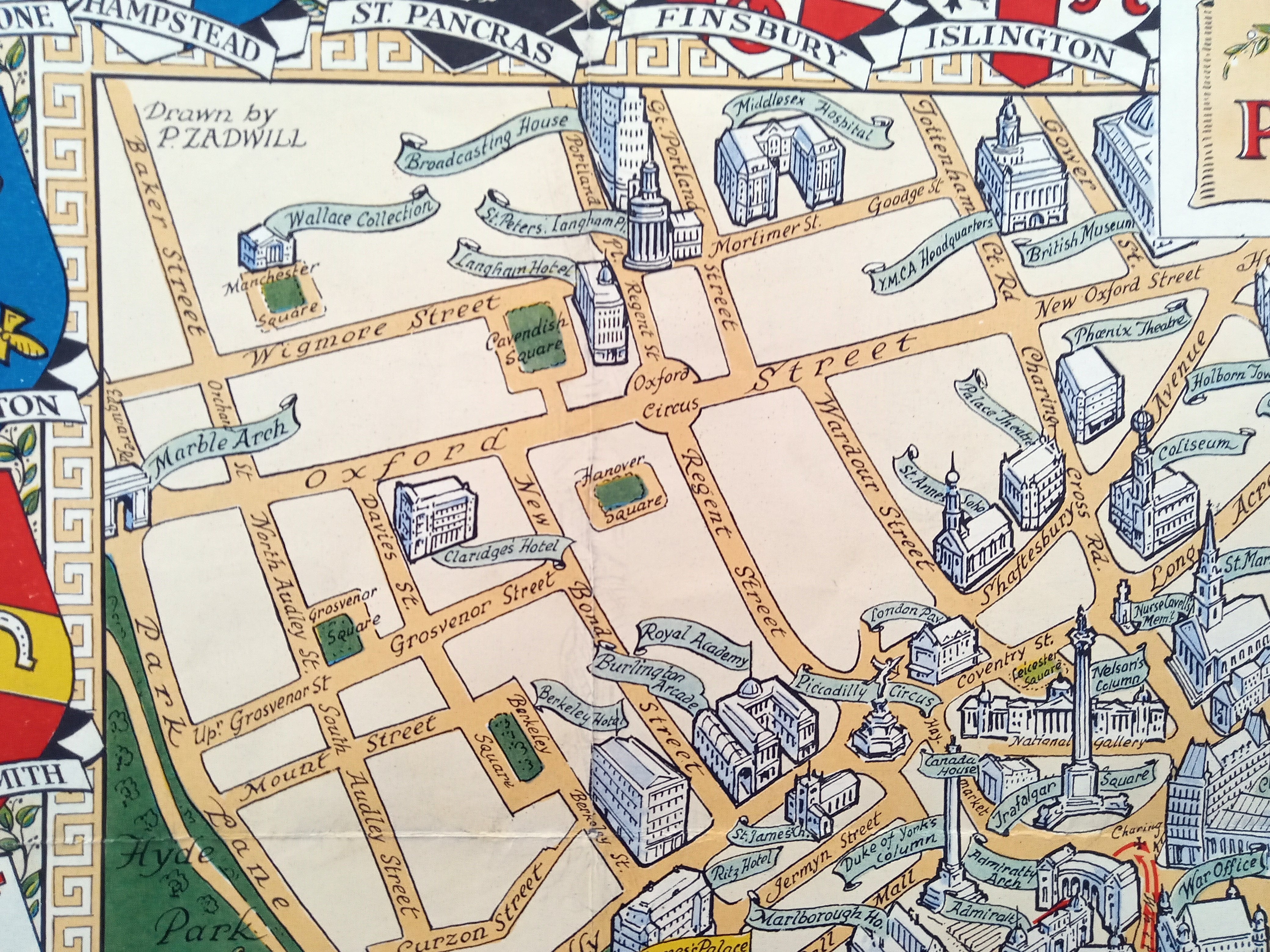 Royal-Wedding-1947-Daily-Telegraph-Picture-Map-of-London-Pictorial-Route-010