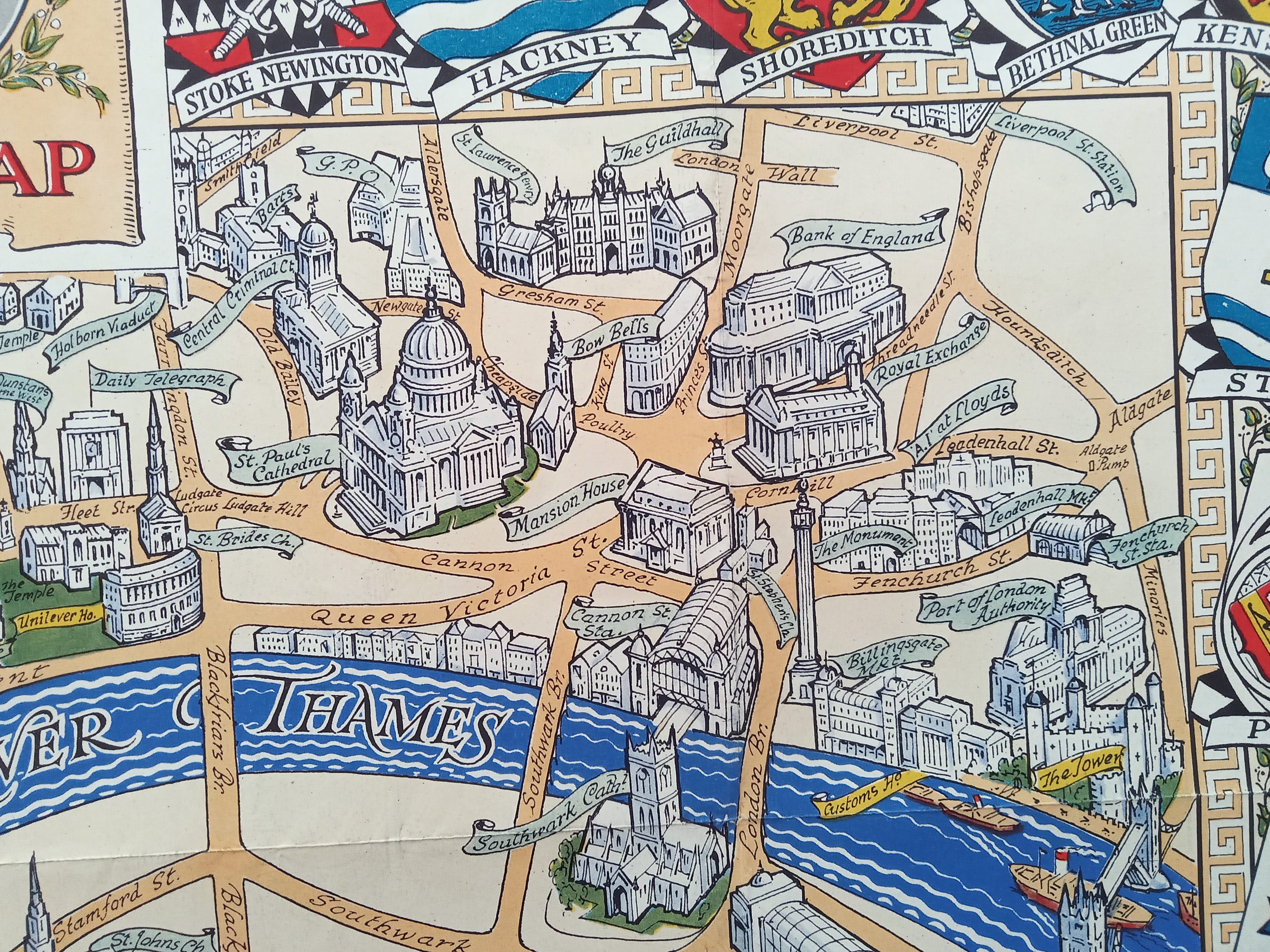 Royal-Wedding-1947-Daily-Telegraph-Picture-Map-of-London-Pictorial-Route-012