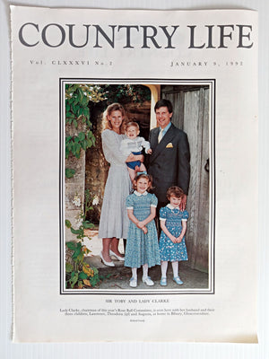 Sir Toby & Lady Clarke Country Life Magazine Portrait January 9, 1992 Vol. CLXXXVI No. 2
