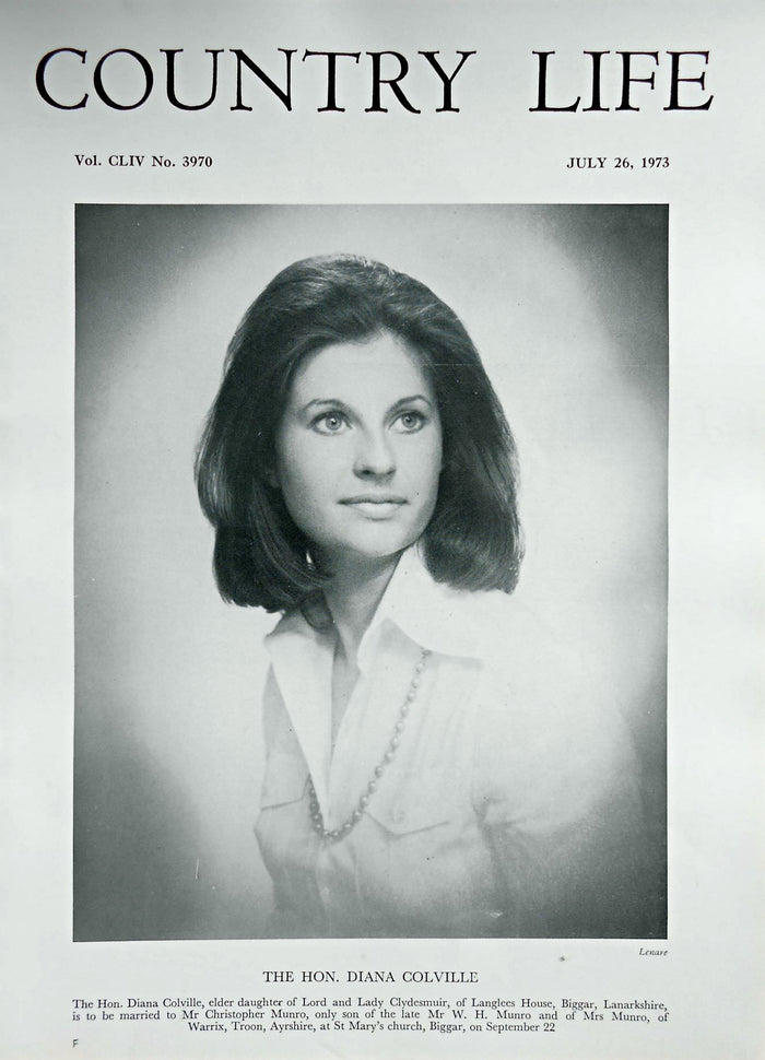 The Hon. Diana Colville Country Life Magazine Portrait July 26, 1973 Vol. CLIV No. 3970