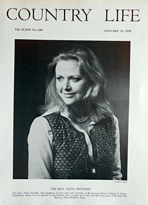 The Hon. Fiona Ironside Country Life Magazine Portrait January 12, 1978 Vol. CLXIII No. 4201