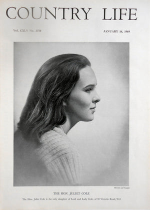 The Hon. Juliet Cole Country Life Magazine Portrait January 16, 1969 Vol. CXLV No. 3750
