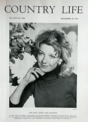 The Hon. Mary Ann Balfour Country Life Magazine Portrait December 27, 1973 Vol. CLIV No. 3992