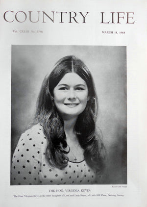 The Hon. Virginia Keyes Country Life Magazine Portrait March 14, 1968 Vol. CXLVIII No. 3706