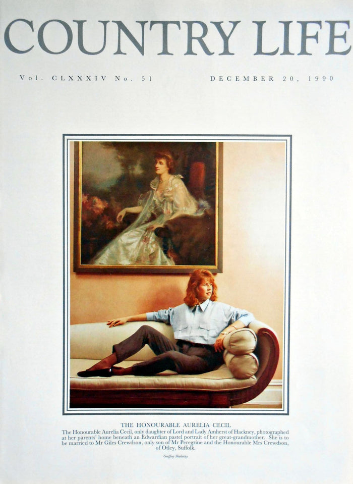 The Honourable Aurelia Cecil Country Life Magazine Portrait December 20, 1990 Vol. CLXXXIV No. 51