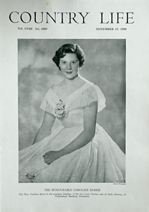 The Honourable Caroline Barrie Country Life Magazine Portrait November 17, 1950 Vol. CVIII No. 2809