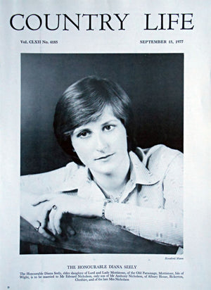 The Honourable Diana Seely Country Life Magazine Portrait September 15, 1977 Vol. CLXII No. 4185