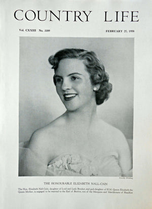 The Honourable Elizabeth Nall-Cain Country Life Magazine Portrait February 27, 1958 Vol. CXXIII No. 3189