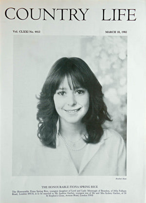 The Honourable Fiona Spring Rice Country Life Magazine Portrait March 18, 1982 Vol. CLXXI No. 4413 - Copy
