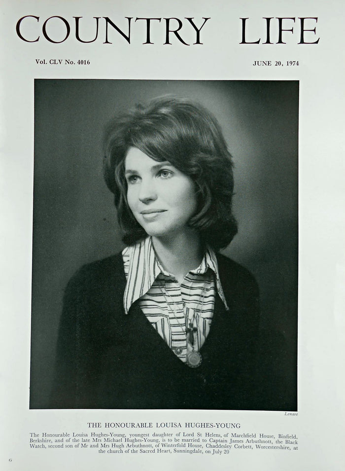 The Honourable Louisa Hughes-Young Country Life Magazine Portrait June 20, 1974 Vol. CLV No. 4016