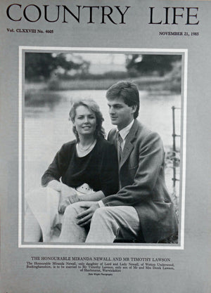 The Honourable Miranda Newall & Mr Timothy Lawson Country Life Magazine Portrait November 21, 1985 Vol. CLXXVIII No. 4605 - Copy