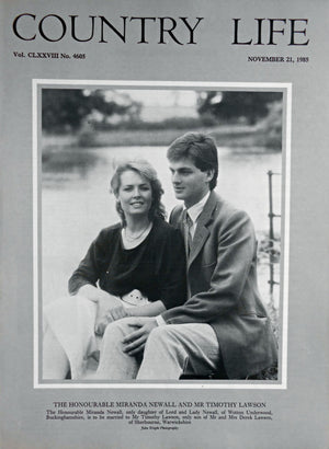 The Honourable Miranda Newall & Mr Timothy Lawson Country Life Magazine Portrait November 21, 1985 Vol. CLXXVIII No. 4605