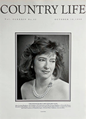 The Honourable Mrs Edward Noel, Miss Lavinia Bingham Country Life Magazine Portrait October 18, 1990 Vol. CLXXXIV No. 42