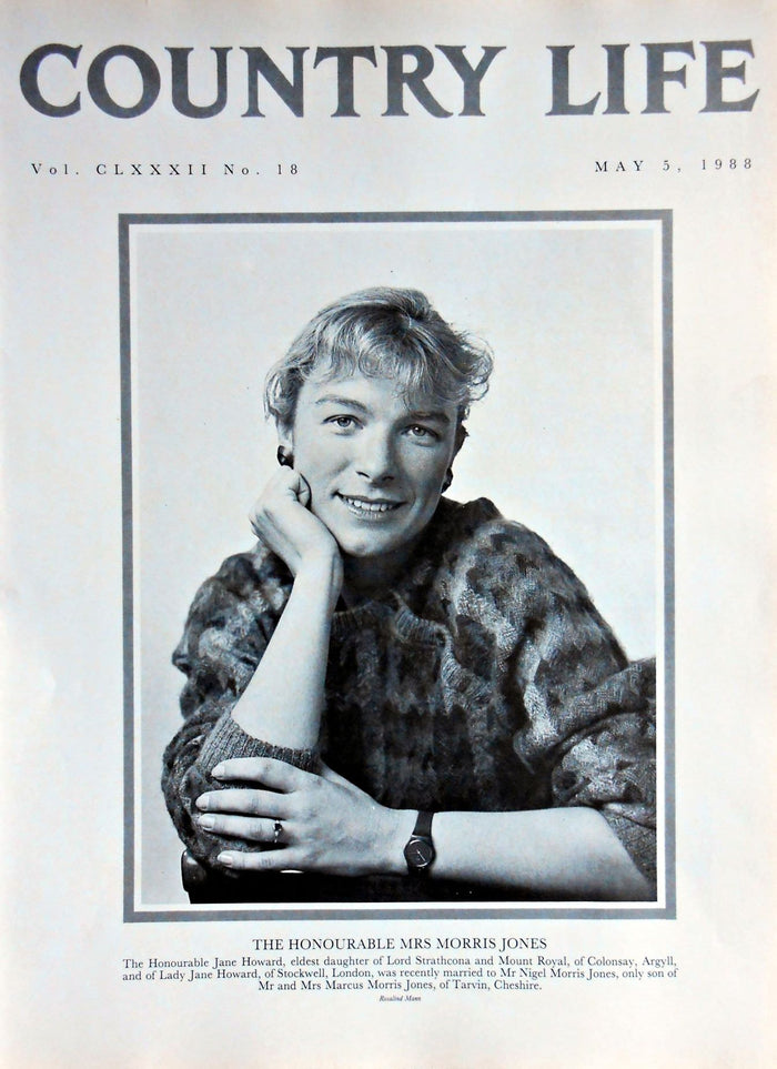 The Honourable Mrs Morris Jones, Jane Howard Country Life Magazine Portrait May 5, 1988 Vol. CLXXXII No. 18