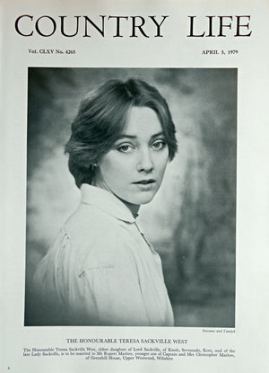 The Honourable Teresa Sackville West Country Life Magazine Portrait April 5, 1979 Vol. CLXV No. 4265 - Copy