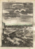 1719 Manesson Mallet "Iedo" Jedo, Yedo, Yeddo, Tokyo, Japan, Antique Print published by Johann Adam Jung