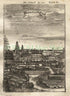 1719 Manesson Mallet "Palais d'Iedo" Imperial Palace, Tokyo, Japan, Antique Print published by Johann Adam Jung