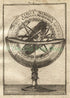 1719 Manesson Mallet "Cercle Meridien, Armillary Sphere fig. 4" Celestial Antique Print published by Johann Adam Jung
