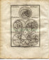 1719 Manesson Mallet World Planisphere Map, Maps by Turquet, Bertius, Arzael, Antique Print, published by Johann Adam Jung