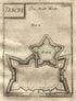 1719 Manesson Mallet Antique Map Fort Tekcki, (Terki), Tumenka river (Terek) Russian Caucasus published by Johann Adam Jung