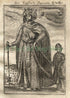 1719 Manesson Mallet "Emp du Japon" Japanese Emperor, Japan, Antique Print published by Johann Adam Jung