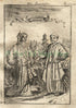 1719 Manesson Mallet "Japonnois" Japan Costume, Samurai Sword, Katana, Antique Print published by Johann Adam Jung