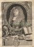 1719 Allain Manesson Mallet "Portrait" Antique Print published by Johann Adam Jung