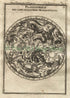 1719 Manesson Mallet "Planisphere des Constellations Meridionalles" Southern Night Sky, Celestial, Astronomy, Antique Map Print
