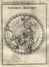 1719 Manesson Mallet "Continent Arctique" North Pole, Arctic, Northern Hemisphere, North America, Asia, Europe, World Map, Antique Print
