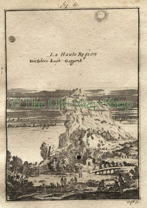 1719 Manesson Mallet "La Haute Region, La Moyenne, La Basse Region" Cloud Levels, Upper, Middle, Lower, Antique Print