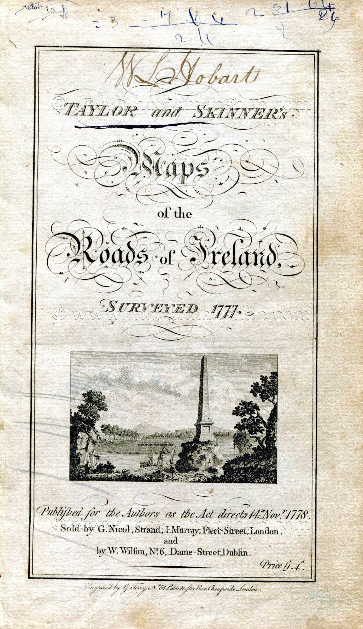 1778 Taylor & Skinner Antique Ireland Road Map 61/62 Dublin Palmerstown Lucan Leixlip Maynooth Kilcock Kinnegad Mullingar Kildare Westmeath