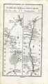 1778 Taylor & Skinner Antique Ireland Road Map 155/156 Ardristan Kilnock Tullow Kildare Athy Bestfield Carlow Wicklow Kildare Laois Offaly