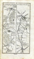 1778 Taylor & Skinner Antique Ireland Road Map 157/158 Athy, Stradbally Portlaoise Daingean Killeigh Tullamore Cloney Offaly Laois Kildare