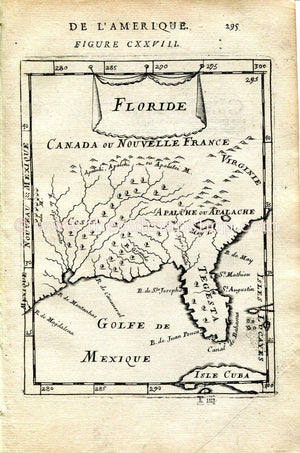 1683 Manesson Mallet "Floride" Florida Antique Map