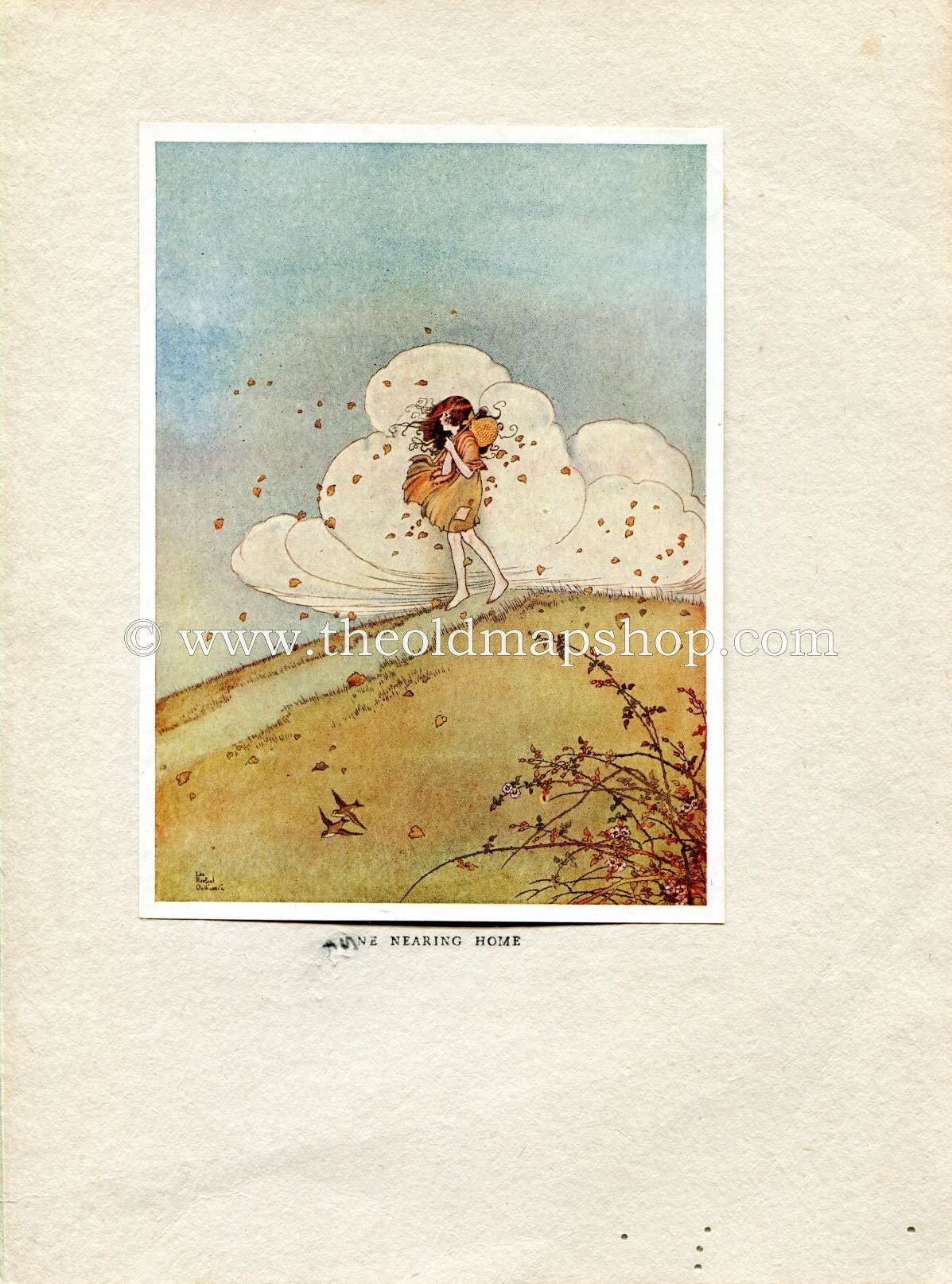 1925 Ida Rentoul Outhwaite Antique Fairy Print (Anne Nearing Home) Vintage Book Plate, from The Enchanted Forest