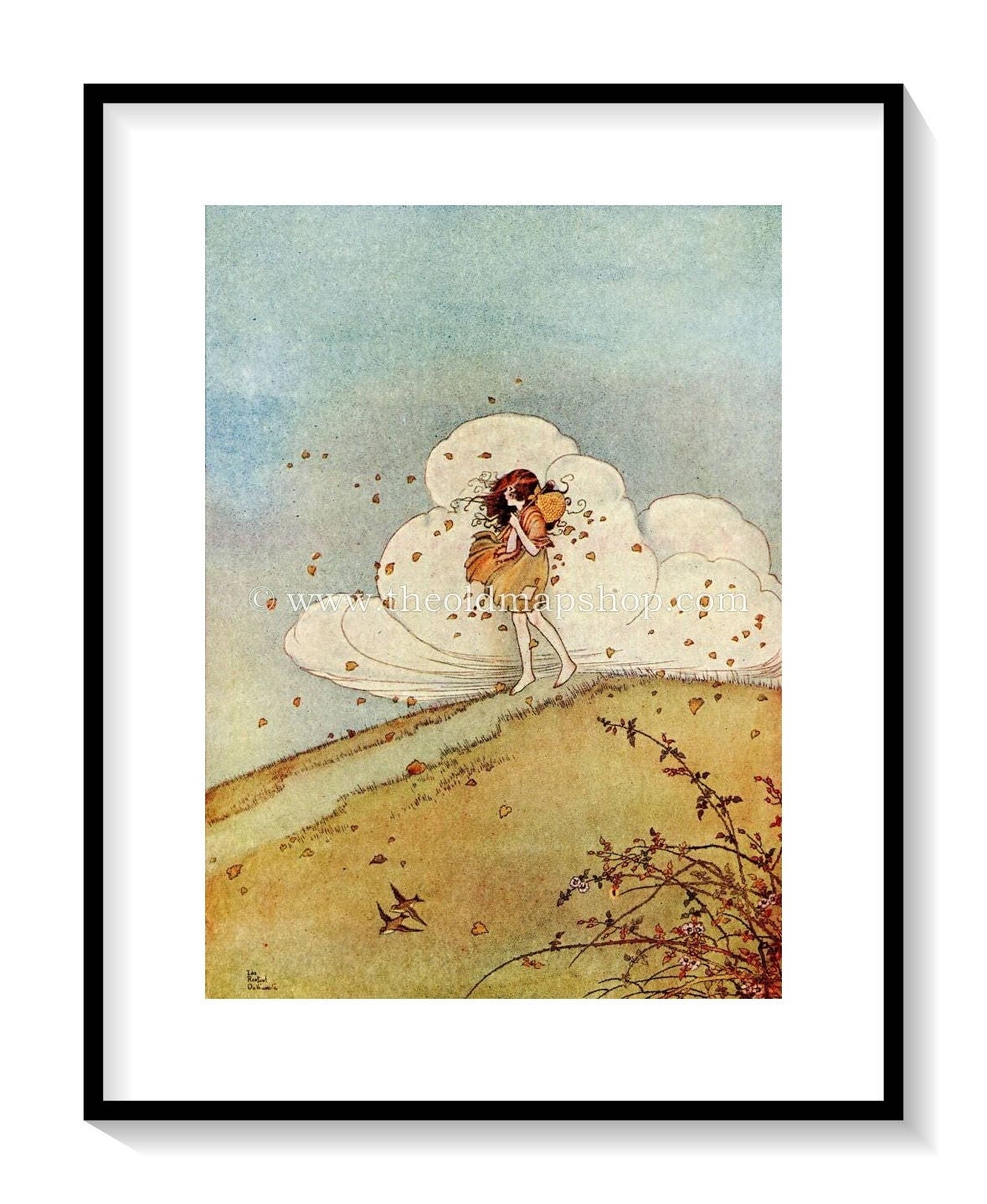 1925 Ida Rentoul Outhwaite Antique Fairy Print (Anne Nearing Home) Vintage Book Plate, from The Enchanted Forest