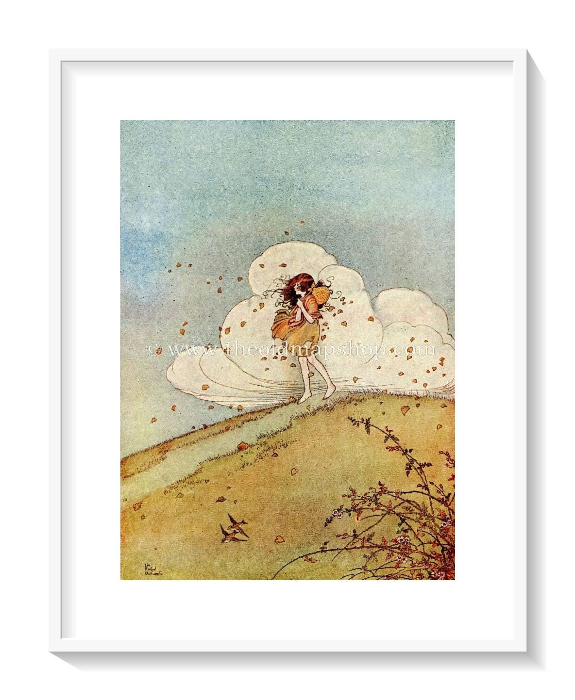 1925 Ida Rentoul Outhwaite Antique Fairy Print (Anne Nearing Home) Vintage Book Plate, from The Enchanted Forest